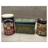 Tin Can Decor Lot - Quaker Oats, Double Bubble &