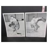 2-1945 QUAKER OAT HOCKEY PHOTO CARDS