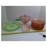 URANIUM AND PINK DEPRESSION GLASS