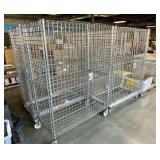 Qty (4) Enclosed Wheeled Wire Shelving Carts