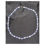 VINTAGE BLUE AND WHITE PORCELAIN BEADED NECKLACE