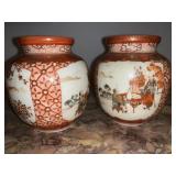 3.25 " PAIR OF HAND-PAINTED PORCELAIN VASES