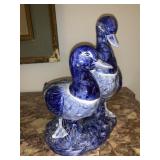 9 " VINTAGE ITALIAN BLUE & WHITE CERAMIC DUCKS -