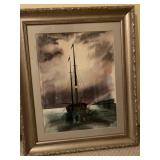 1976 ORIG. WATERCOLOR SHIP PAINTING BY LEE KENNON