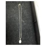 18 " STERLING CHAIN W/ STERLING TEARDROP PENDANT