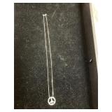 18 " STERLING NECKLACE W/ PEACE SIGN PENDANT