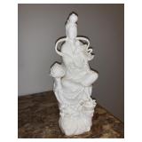 11 " VINTAGE WHITE PORCELAIN DEITY FIGURINE