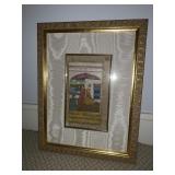 17TH C. PERSIAN MANUSCRIPT PAGE FRAMED 12X5.5"