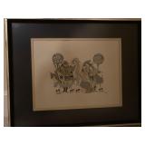 ROGER COAST FRAMED ETCHING PRINT BOF JAPANESE