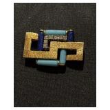 VINTAGE PANETTA GEOMETRICAL BROOCH 2 X 1.25 "