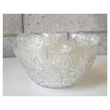 Vintage Crystal Punch Bowl with Glasses and Ladle