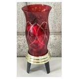 Vtg. Red Candle Holder