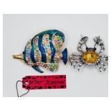 Fun Fish and Crab Brooches