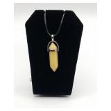 Yellow Stone Pendant with Necklace