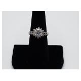 Beautiful Star Burst  Moissanite Ring with GRA