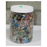 Jar Filled with Glass Colored Stones