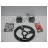 Steering Wheel W/Assorted Auto Parts See Info