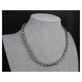 Gray Pearl Necklace 925 Latch Hallmark