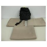 Three Shower Curtains W/ Black Pouch See info