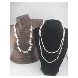 Freshwater Rice Pearls & MOP Necklaces