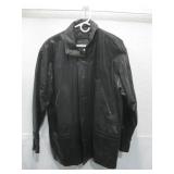 Gianni Velente Leather Coat Sz L Pre-Owned