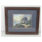 Framed Thomas Kinkade Print W/COA See Info