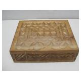 11"x 9"x 3" Sandal Wood Carved Box