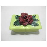 Cali Crown Ceramic Rose Dish W/Lid See Info