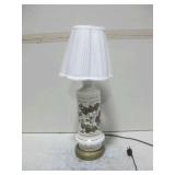 23" Painted Porcelain Table Lamp Works