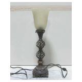 21" Lamp W/Metal Base & Frosted Glass Shade See