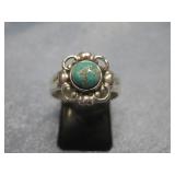 Vtg Sterling Silver Native American Turquoise See