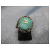 Vtg Sterling Silver Turquoise Hallmarked Ring