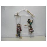 Two Marionette Puppets Tallest 12" See Info