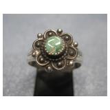 Vtg S.S. N/A Turquoise Ring Hallmarked