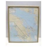 21"x 25" Framed British Columbia Ferry Route Map