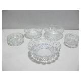 Five Vtg Glass Bowls Some Lead Crystal See