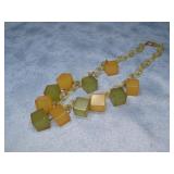 Vtg Bakelite/ Lucite Cube Necklace