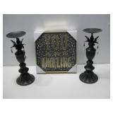 You Are Amazing Art W/2 Metal Candle Holders See