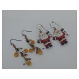 Candy Corn & Santa Claus Earrings