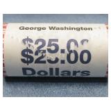 $25.00 Dollar Roll George Washington Quarters