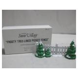 Dept 56 Snow Village Tree-lined Picket Fence See