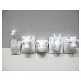 Five Ceramic Farm Animal Wall Art See Info