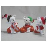 Three Ceramic Christmas Statues Tallest 4"