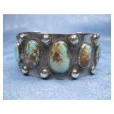 S.S SW Hallmarked Turquoise Cuff (113.58g)