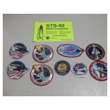 Nine NASA & Space Patches W/NASA Causeway Card