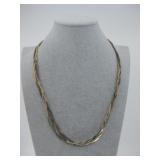 Vtg Braided Silver Tone Necklace