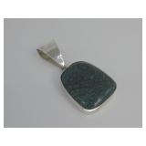 SW Sterling Silver Turquoise Pendant Hallmarked