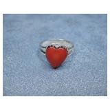 S.S SW Hallmarked Coral Ring