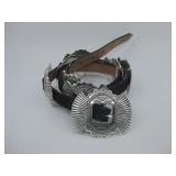 N/A Style 8 Metal Conchos & Leather Belt