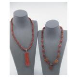 2 Native American Necklaces W/ Coral & Carnelian